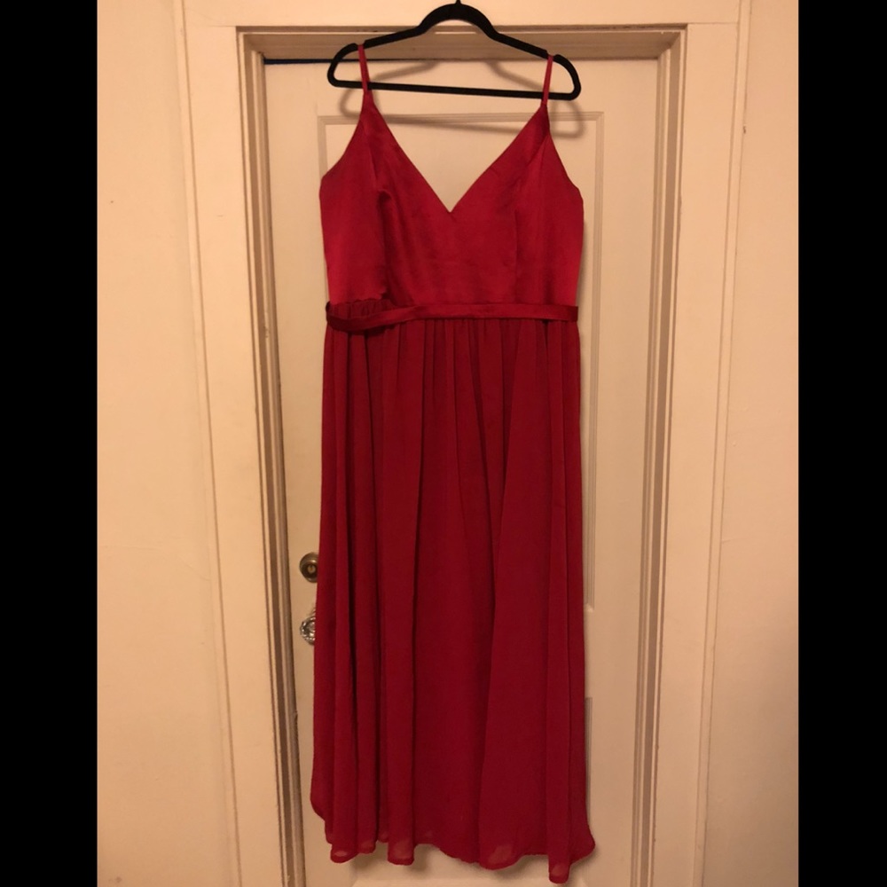 Mori Lee Plus Bridesmaid dress satin chiffon